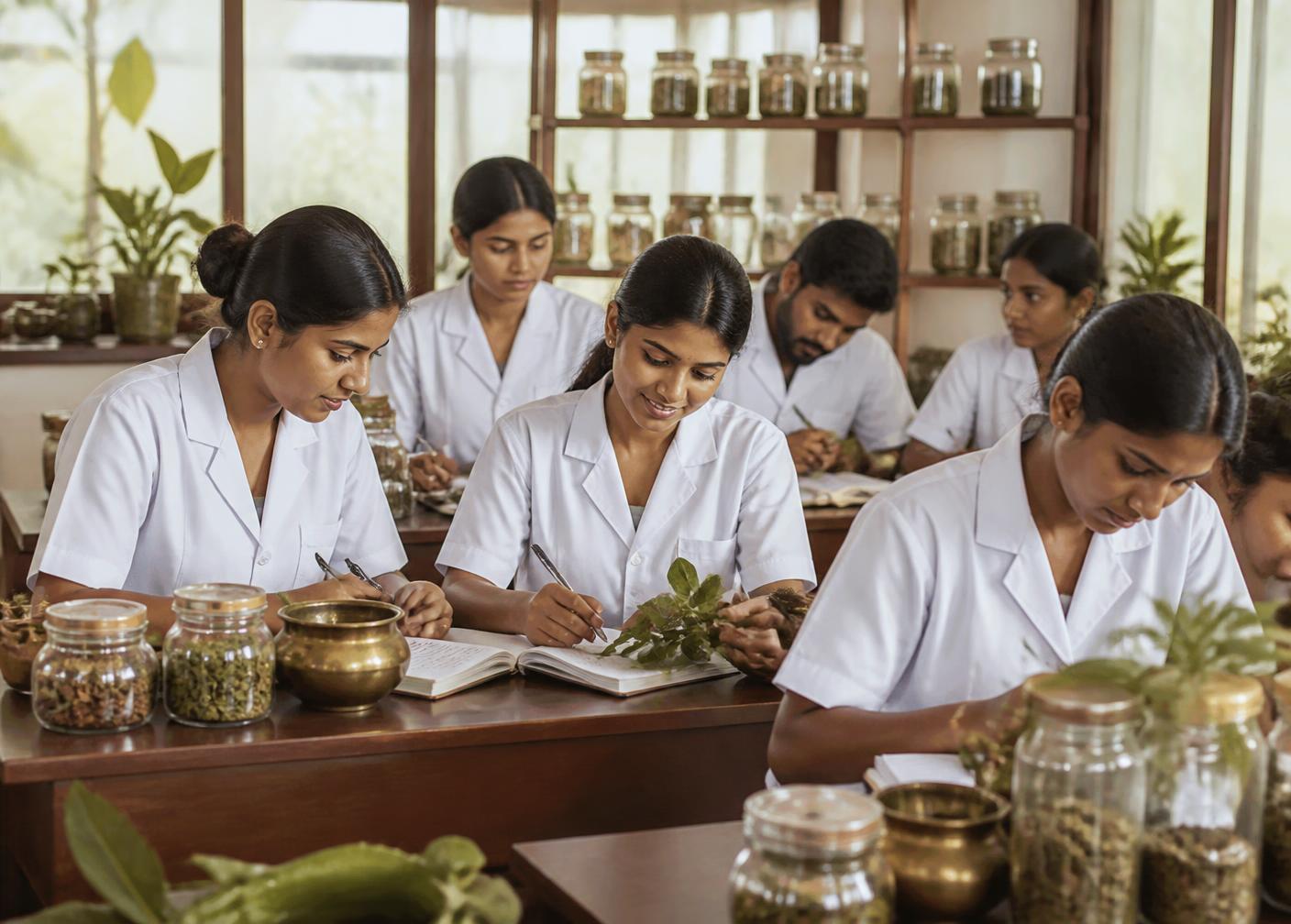 An Ayurvedic community health awareness camp in a village setting